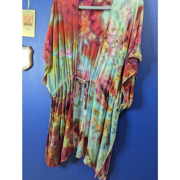 L/XL OOAK Custom Dyed Kimono Wrap Swimsuit Coverup - Picture 4 of 6